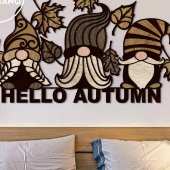 Intra απο ξύλο plywood 3mm-4mm πάχος Φθινοπωρινό GHNOME Διακόσμηση, κοπής με λέιζερ Δίασταση 4x4 cm INTRAFABR-78720298 - Image 5