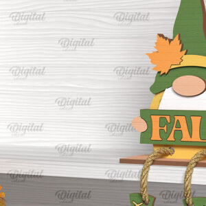 Intra απο ξύλο plywood 3mm-4mm πάχος Φθινοπωρινό Gnome  σχέδιο. Gnome Δίασταση 30x20 cm INTRAFABR-103509187
