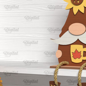 Intra απο ξύλο plywood 3mm-4mm πάχος Φθινοπωρινό Gnome  σχέδιο. Gnome Δίασταση 30x20 cm INTRAFABR-103509089