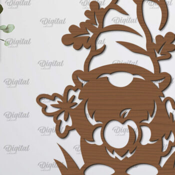 Intra απο ξύλο plywood 3mm-4mm πάχος Διακόσμηση τοίχου με φθινοπωρινό Gnome Δίασταση 30x20 cm INTRAFABR-101606820 - Image 1