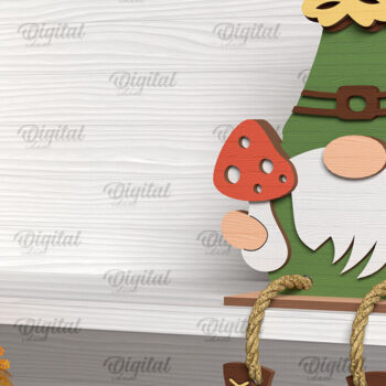 Intra απο ξύλο plywood 3mm-4mm πάχος κοπής με λέιζερ Autumn Gnomes Δίασταση 30x20 cm INTRAFABR-103514992 - Image 3