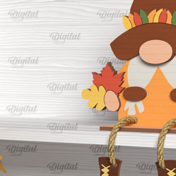 Intra απο ξύλο plywood 3mm-4mm πάχος κοπής με λέιζερ Autumn Gnomes Δίασταση 30x20 cm INTRAFABR-103514992 - Image 5