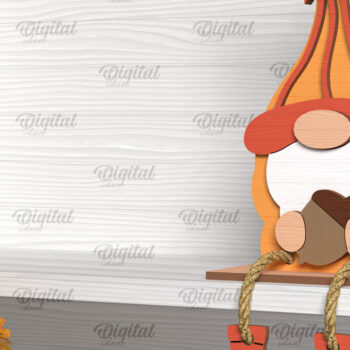 Intra απο ξύλο plywood 3mm-4mm πάχος κοπής με λέιζερ Autumn Gnomes Δίασταση 30x20 cm INTRAFABR-103514992 - Image 7