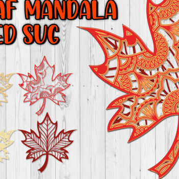 Intra απο ξύλο plywood 3mm-4mm πάχος Φθινοπωρινά Mandal Leaf Mandala Δίασταση 30x30 cm INTRAFABR-17172580 - Image 1