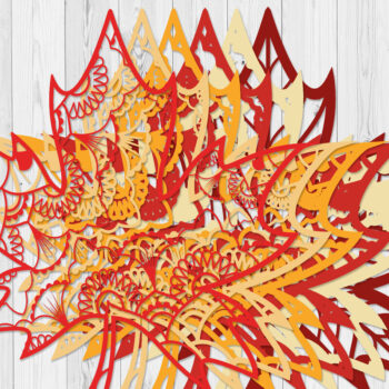 Intra απο ξύλο plywood 3mm-4mm πάχος Φθινοπωρινά Mandal Leaf Mandala Δίασταση 30x30 cm INTRAFABR-17172580 - Image 2