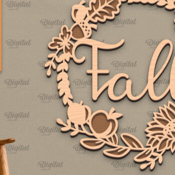 Intra απο ξύλο plywood 3mm-4mm πάχος Σχέδιο κοπής με λέιζερ τέχνης τοίχου φθινοπώρου Δίασταση 40x40 cm INTRAFABR-101754409 - Image 1