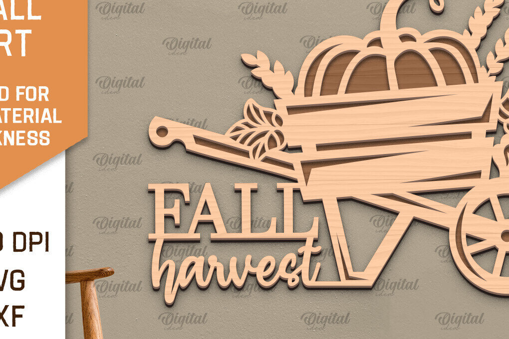 Intra απο ξύλο plywood 3mm-4mm πάχος Σχέδιο κοπής με λέιζερ τέχνης τοίχου φθινοπώρου Δίασταση 40x40 cm INTRAFABR-101754307