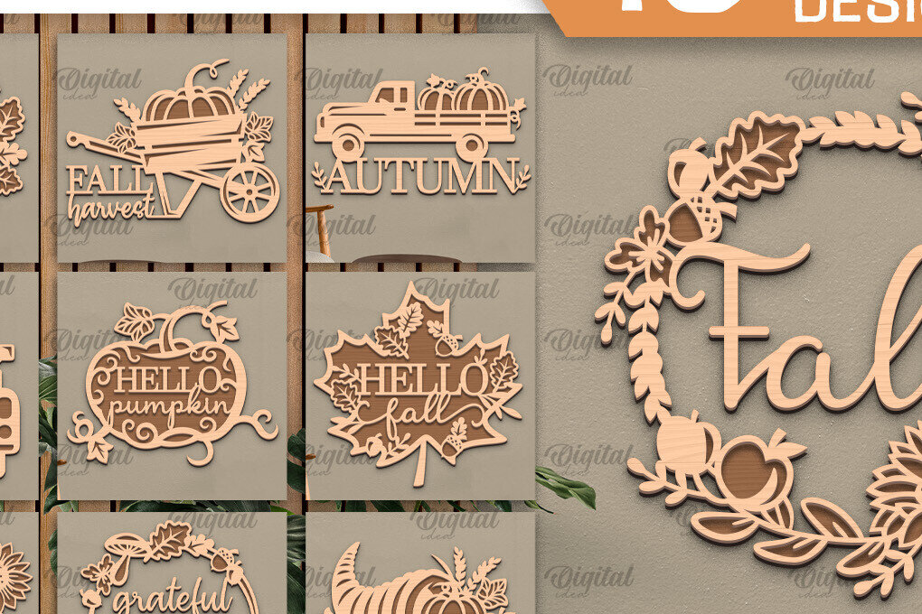 Intra απο ξύλο plywood 3mm-4mm πάχος κοπής με λέιζερ Arts για το φθινόπωρο Δίασταση 40x40 cm INTRAFABR-101755339