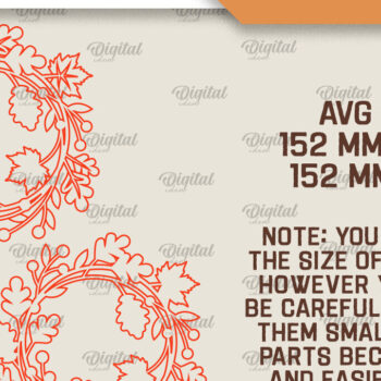 Intra απο ξύλο plywood 3mm-4mm πάχος Φθινοπωρινό στεφάνι με λέιζερ. Φθινοπωρινό στεφάνι Δίασταση 30x20 cm INTRAFABR-102964637 - Image 2