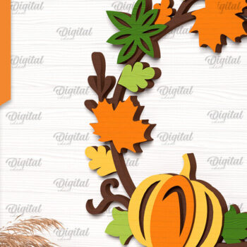 Intra απο ξύλο plywood 3mm-4mm πάχος Δέσμη κοπής με λέιζερ στεφάνια φθινοπώρου Δίασταση 30x20 cm INTRAFABR-102987445 - Image 6