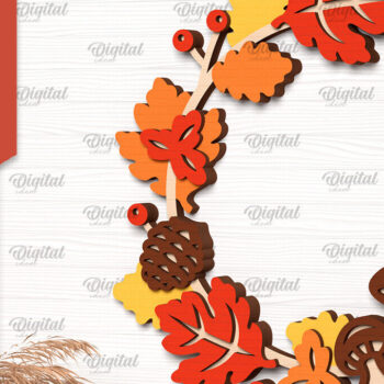 Intra απο ξύλο plywood 3mm-4mm πάχος Δέσμη κοπής με λέιζερ στεφάνια φθινοπώρου Δίασταση 30x20 cm INTRAFABR-102987445 - Image 11