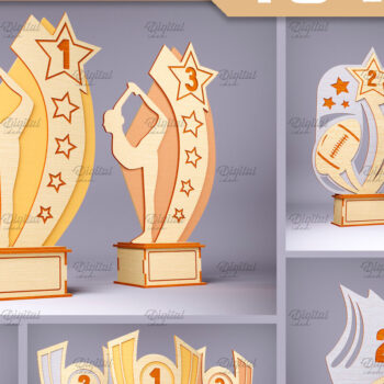 Intra απο ξύλο plywood 3mm-4mm πάχος Award Cut . Wood Trophy Δίασταση 30x20 cm INTRAFABR-83372152 - Image 1