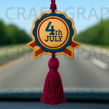 Intra απο ξύλο plywood 3mm-4mm πάχος Βραβείο μετάλλιο 4η Ιουλίου Σημάδι Δίασταση 8x8 cm INTRAFABR-123889414 - Image 1