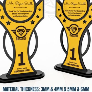 Intra απο ξύλο plywood 3mm-4mm πάχος Award Trophy κοπής με λέιζερ Δίασταση 15x15 cm INTRAFABR-119476527 - Image 1