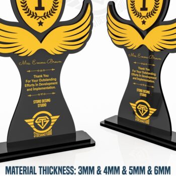 Intra απο ξύλο plywood 3mm-4mm πάχος Award Trophy κοπής με λέιζερ Δίασταση 15x15 cm INTRAFABR-119476533 - Image 1