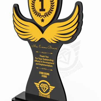 Intra απο ξύλο plywood 3mm-4mm πάχος Award Trophy κοπής με λέιζερ Δίασταση 15x15 cm INTRAFABR-119476533 - Image 2