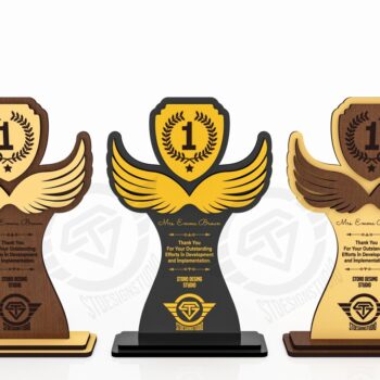 Intra απο ξύλο plywood 3mm-4mm πάχος Award Trophy κοπής με λέιζερ Δίασταση 15x15 cm INTRAFABR-119476533 - Image 5