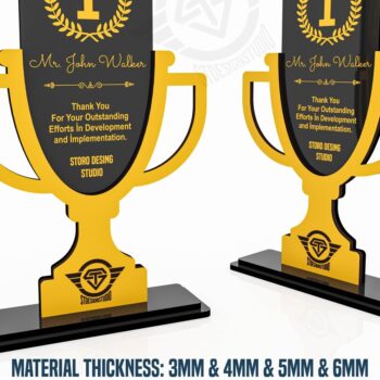 Intra απο ξύλο plywood 3mm-4mm πάχος Award Trophy κοπής με λέιζερ Δίασταση 9x1 cm INTRAFABR-119476537 - Image 1