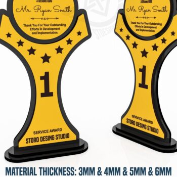 Intra απο ξύλο plywood 3mm-4mm πάχος Award Trophy κοπής με λέιζερ Δίασταση 7x1 cm INTRAFABR-119476528 - Image 1