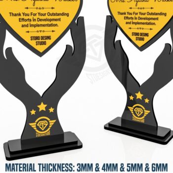 Intra απο ξύλο plywood 3mm-4mm πάχος Award Trophy κοπής με λέιζερ Δίασταση 15x15 cm INTRAFABR-119476525 - Image 1