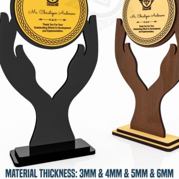 Intra απο ξύλο plywood 3mm-4mm πάχος Award Trophy κοπής με λέιζερ Δίασταση 15x15 cm INTRAFABR-119476541 - Image 1