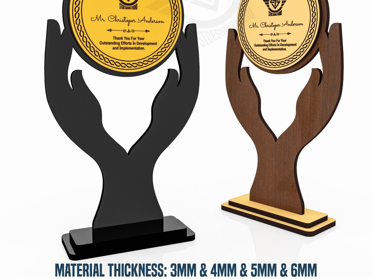Intra απο ξύλο plywood 3mm-4mm πάχος Award Trophy κοπής με λέιζερ Δίασταση 15x15 cm INTRAFABR-119476541 - Image 1