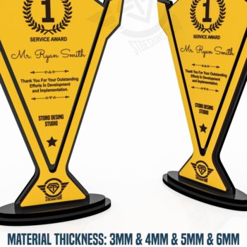 Intra απο ξύλο plywood 3mm-4mm πάχος Award Trophy κοπής με λέιζερ Δίασταση 9x1 cm INTRAFABR-119476529 - Image 1