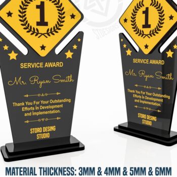 Intra απο ξύλο plywood 3mm-4mm πάχος Award Trophy κοπής με λέιζερ Δίασταση 9x1 cm INTRAFABR-119476532 - Image 1