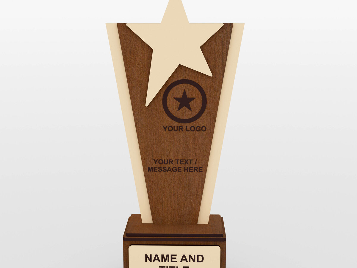 Intra απο ξύλο plywood 3mm-4mm πάχος Award Trophy , Wood Award Δίασταση 15x15 cm INTRAFABR-52603027 - Image 2