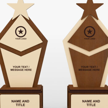 Intra απο ξύλο plywood 3mm-4mm πάχος Award Trophy , Wood Award Δίασταση 15x15 cm INTRAFABR-52603481 - Image 2