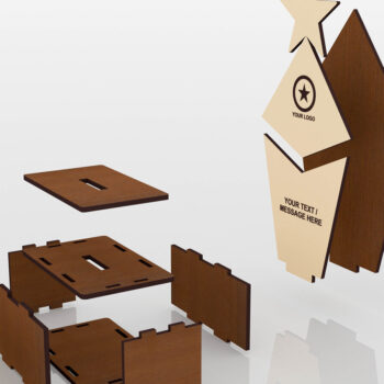 Intra απο ξύλο plywood 3mm-4mm πάχος Award Trophy , Wood Award Δίασταση 15x15 cm INTRAFABR-52603481 - Image 3