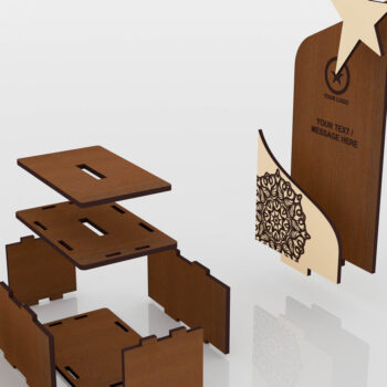 Intra απο ξύλο plywood 3mm-4mm πάχος Award Trophy , Wood Award Δίασταση 15x15 cm INTRAFABR-52603549 - Image 3