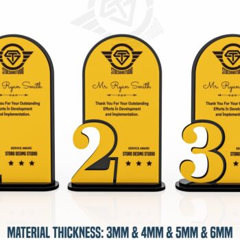 Intra απο ξύλο plywood 3mm-4mm πάχος Award Trophy κοπής με λέιζερ Δίασταση 7x1 cm INTRAFABR-119476526 - Image 1