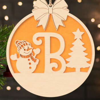 Intra απο ξύλο plywood 3mm-4mm πάχος B Αρχικό Χριστουγεννιάτικο Στολίδι Δίασταση 3x3 cm INTRAFABR-107429388 - Image 1