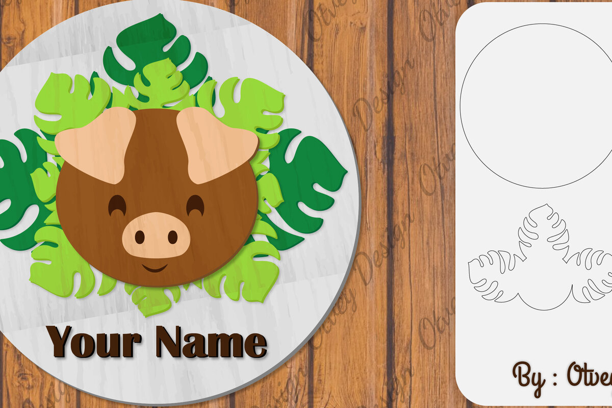 Intra απο ξύλο plywood 3mm-4mm πάχος Πινακίδα ονόματος μωρών ζώων Δίασταση 30x20 cm INTRAFABR-100161178