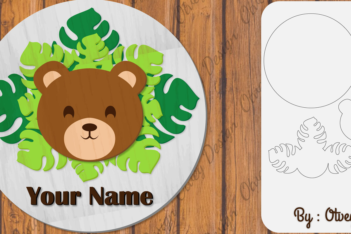 Intra απο ξύλο plywood 3mm-4mm πάχος Πινακίδα ονόματος μωρών ζώων Δίασταση 30x20 cm INTRAFABR-100161249