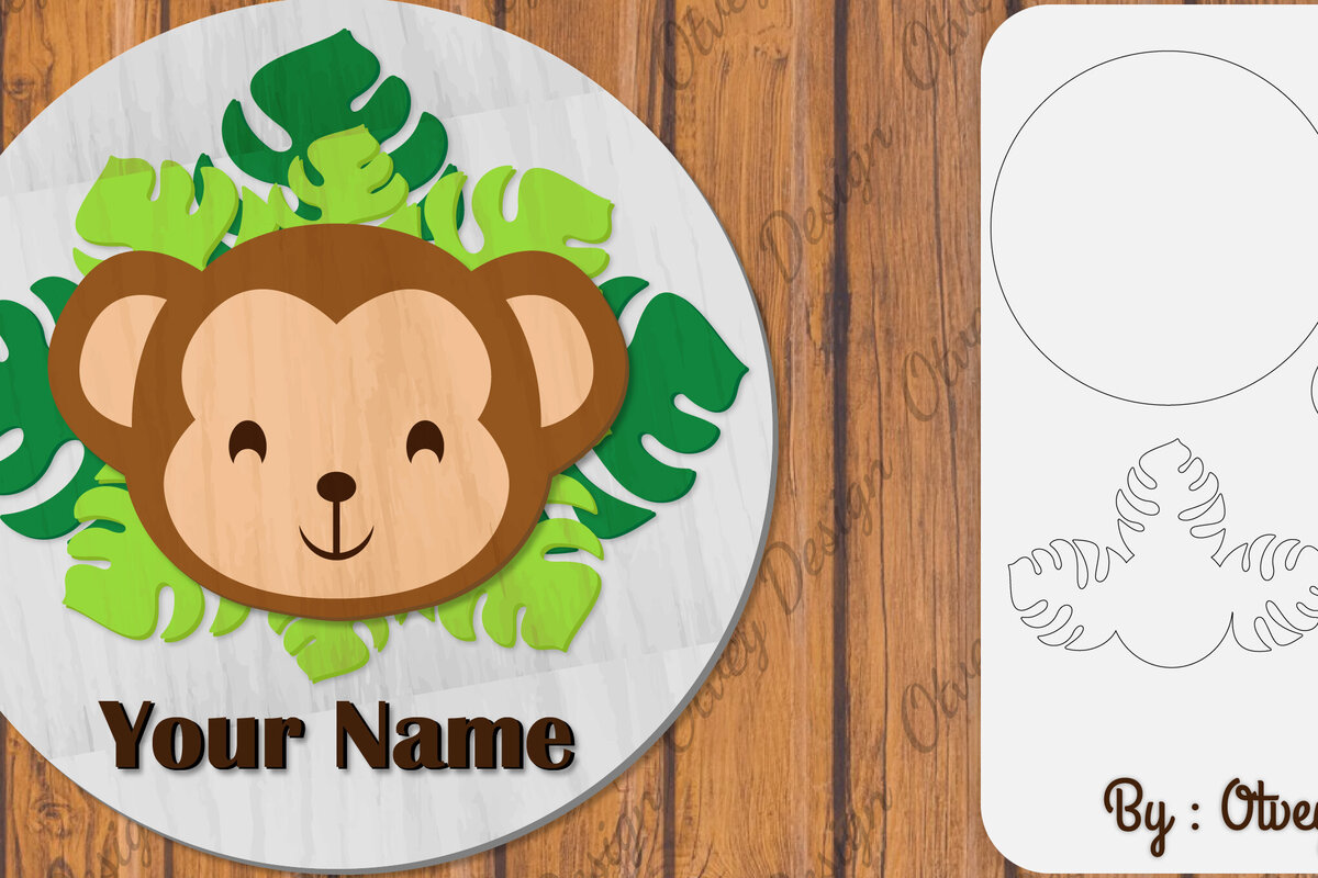 Intra απο ξύλο plywood 3mm-4mm πάχος Πινακίδα ονόματος μωρών ζώων Δίασταση 30x20 cm INTRAFABR-100161011