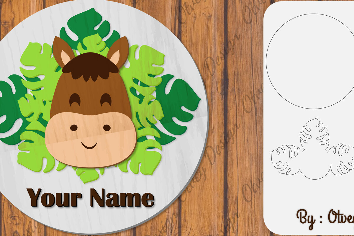 Intra απο ξύλο plywood 3mm-4mm πάχος Πινακίδα ονόματος μωρών ζώων Δίασταση 30x20 cm INTRAFABR-100161120