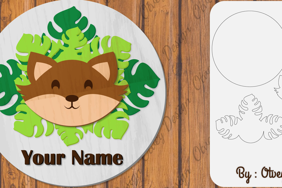 Intra απο ξύλο plywood 3mm-4mm πάχος Πινακίδα ονόματος μωρών ζώων Δίασταση 30x20 cm INTRAFABR-100161163