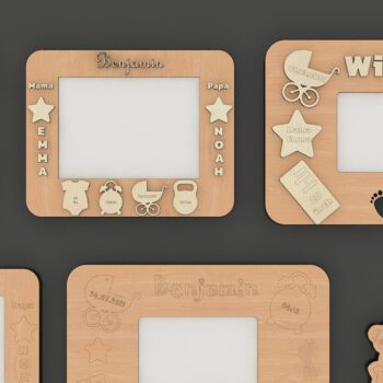 Intra απο ξύλο plywood 3mm-4mm πάχος Πλαίσιο λεπτομερειών γέννησης ανακοίνωσης μωρού Δίασταση 30x20 cm INTRAFABR-39426901 - Image 1