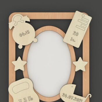 Intra απο ξύλο plywood 3mm-4mm πάχος Πλαίσιο λεπτομερειών γέννησης ανακοίνωσης μωρού Δίασταση 30x20 cm INTRAFABR-39426901 - Image 2