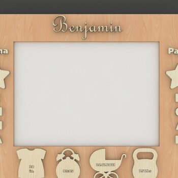 Intra απο ξύλο plywood 3mm-4mm πάχος Πλαίσιο λεπτομερειών γέννησης ανακοίνωσης μωρού Δίασταση 30x20 cm INTRAFABR-39426901 - Image 3