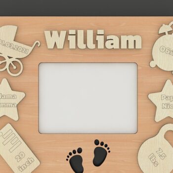 Intra απο ξύλο plywood 3mm-4mm πάχος Πλαίσιο λεπτομερειών γέννησης ανακοίνωσης μωρού Δίασταση 30x20 cm INTRAFABR-39426901 - Image 4