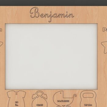 Intra απο ξύλο plywood 3mm-4mm πάχος Πλαίσιο λεπτομερειών γέννησης ανακοίνωσης μωρού Δίασταση 30x20 cm INTRAFABR-39426901 - Image 5