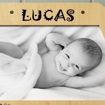 Intra απο ξύλο plywood 3mm-4mm πάχος Βρεφική Ανακοίνωση Κορνίζα Ψηφιακή Δίασταση 20x30 cm INTRAFABR-46325575 - Image 1