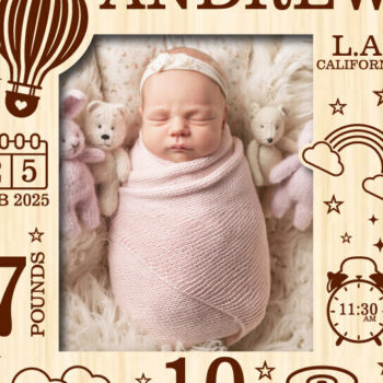 Intra απο ξύλο plywood 3mm-4mm πάχος Βρεφική Ανακοίνωση Κορνίζα Φωτογραφιών Κοπή  Δίασταση 20x30 cm INTRAFABR-115529647 - Image 3