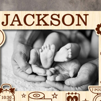 Intra απο ξύλο plywood 3mm-4mm πάχος Βρεφική Ανακοίνωση Κορνίζα Φωτογραφιών Κοπή  Δίασταση 20x30 cm INTRAFABR-115529647 - Image 5