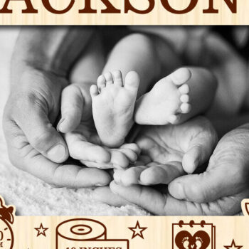 Intra απο ξύλο plywood 3mm-4mm πάχος Βρεφική Ανακοίνωση Κορνίζα Φωτογραφιών Κοπή  Δίασταση 20x30 cm INTRAFABR-115529647 - Image 6