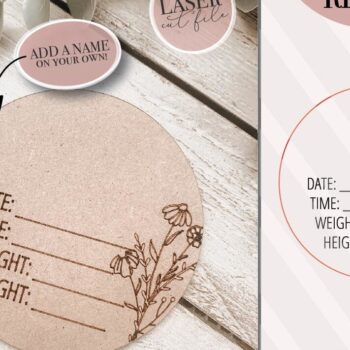 Intra απο ξύλο plywood 3mm-4mm πάχος Baby Announcement Photo Prop Δίασταση 4x4 cm INTRAFABR-75317279 - Image 1