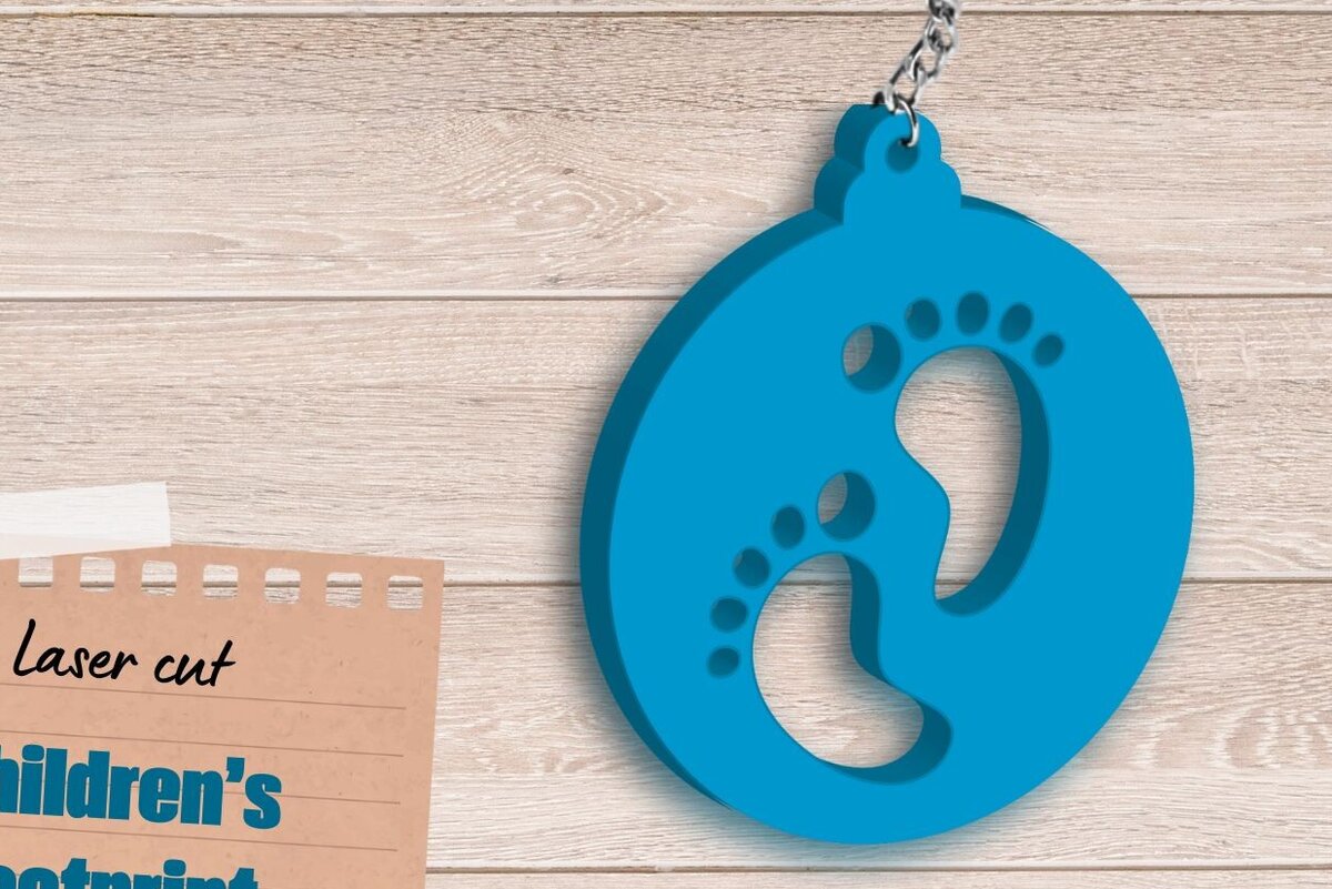 Intra απο ξύλο plywood 3mm-4mm πάχος Ανακοίνωση γέννησης Μπρελόκ, Πόδια Δίασταση 3x3 cm INTRAFABR-83193875